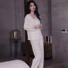 Women’s Pleuche Pajama Set Spring Fall Winter Long Sleeve Top and Pants Two Piece Loungewear