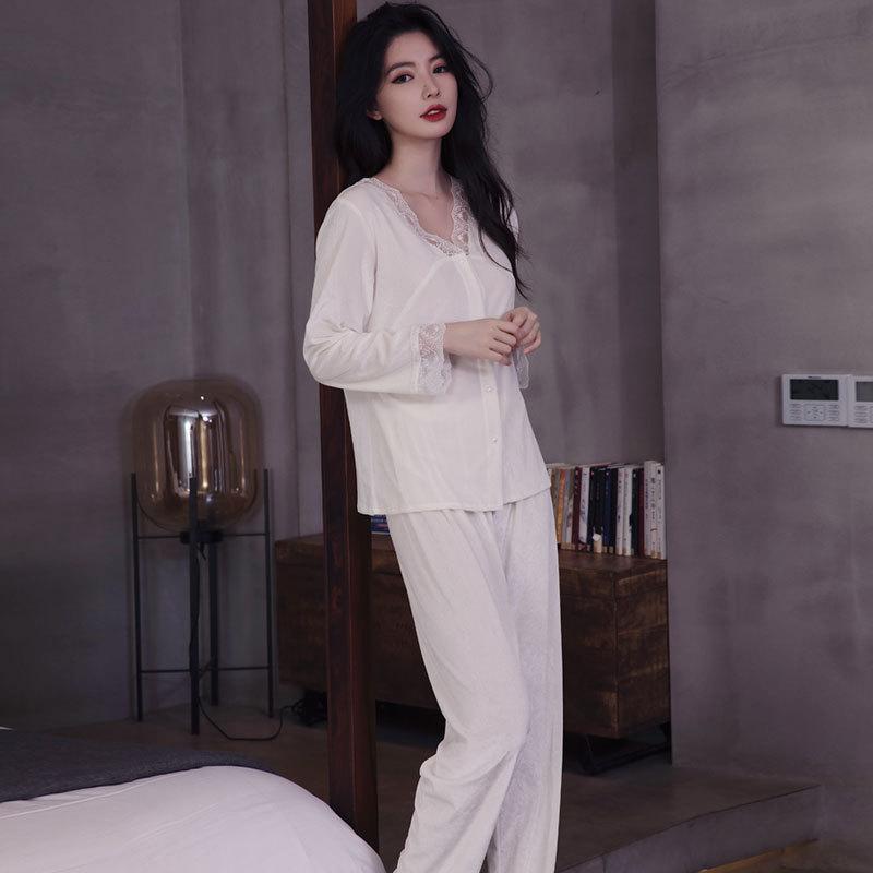 Women’s Pleuche Pajama Set Spring Fall Winter Long Sleeve Top and Pants Two Piece Loungewear