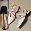2025 New French  Pointed Sandals for Women Retro All-in-one Bag Head Shallow Mouth Summer Women High Heels