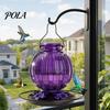 Glass Hummingbird Feeder Outdoor Feeder, Bird with Perch, Red Flower Backyard Feeding Ports, Hanging Nectar for Garden Yard Hummingbirds Balcony