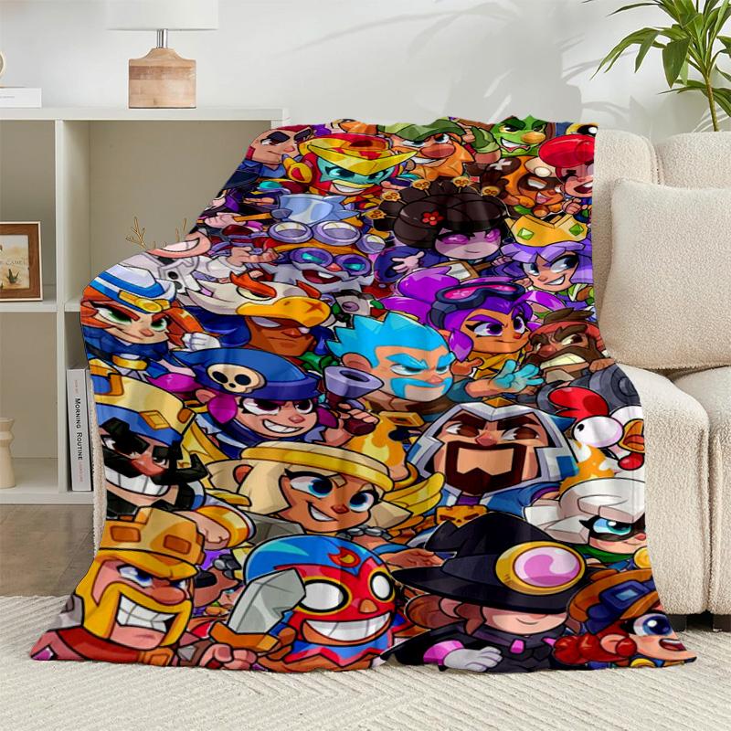 1PC Game Brawl Adventure Heroes Flannel Blanket Gift, Suitable for Both Men And Women, Soft Ideal for Beds And Sofa, Birthday Or Christmas Gift