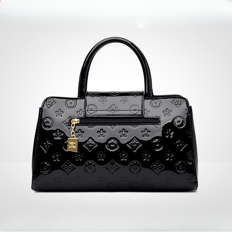 Geprägte glänzende Boston-Tasche Damen-Umhängetasche
