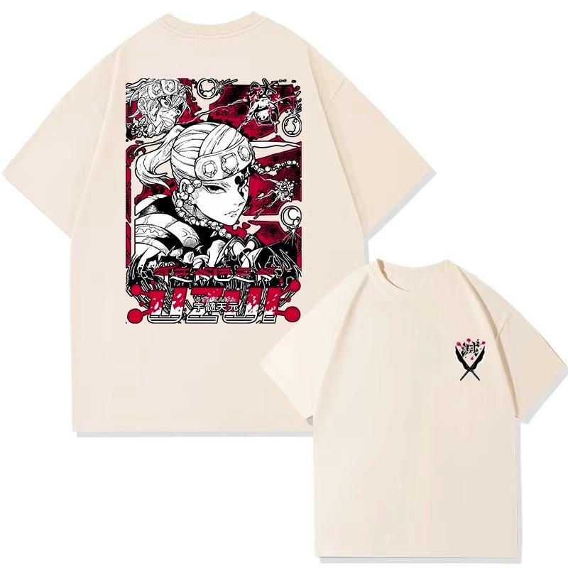 Demon Slayer Anime Grafický Potisk Letní Bavlněné Tričko Ležérní Trend Street Dámské a Pánské Oblečení Podzimní a zimní spodní prádlo