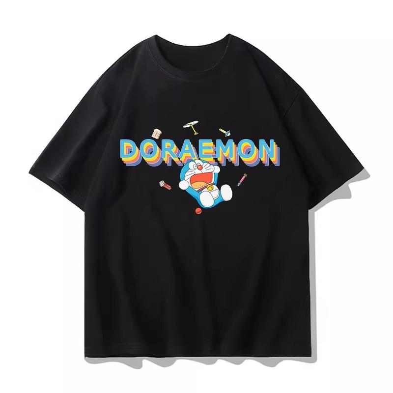 Potdemiel Summer New Arrival Children's 100% Cotton T-Shirt, Doraemon Style, Comfortable and Breathable Children's Clothing