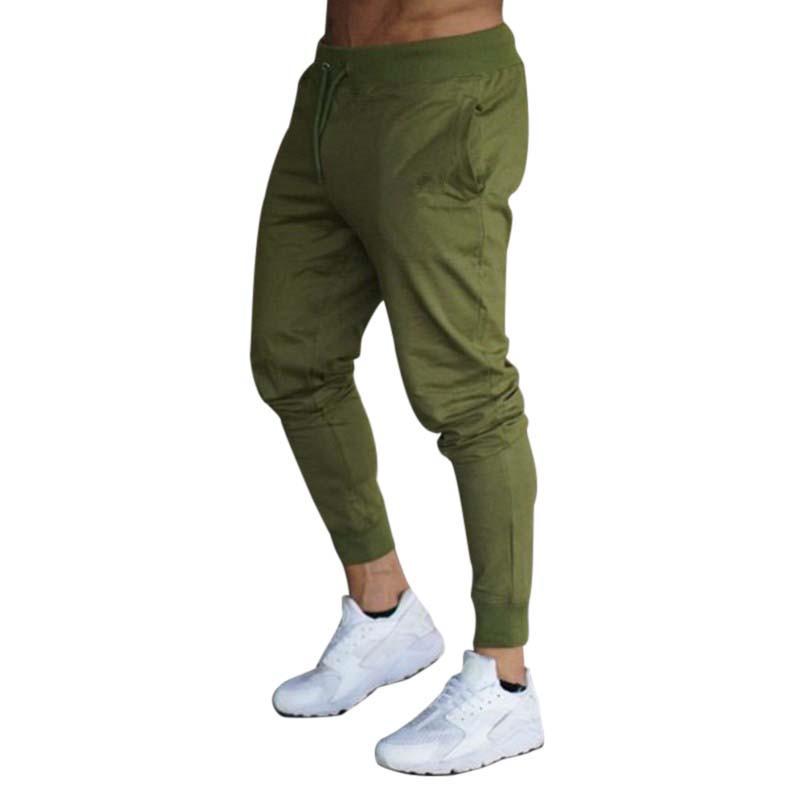 European & American Sports Pants: Men's Fitness Jogging Trousers for Spring/Autumn - Solid Color Fashion Casual Wear