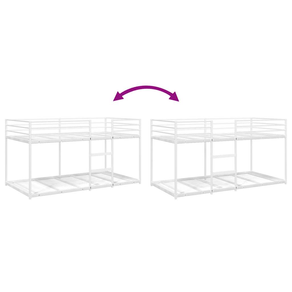 Bunk Bed without Mattress White 75 x 190 cm Steel