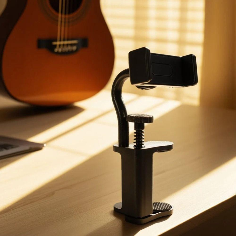 Hands-Free Guitar Phone Holder Adjustable Clip Ukulele Phone Bracket Live Performances