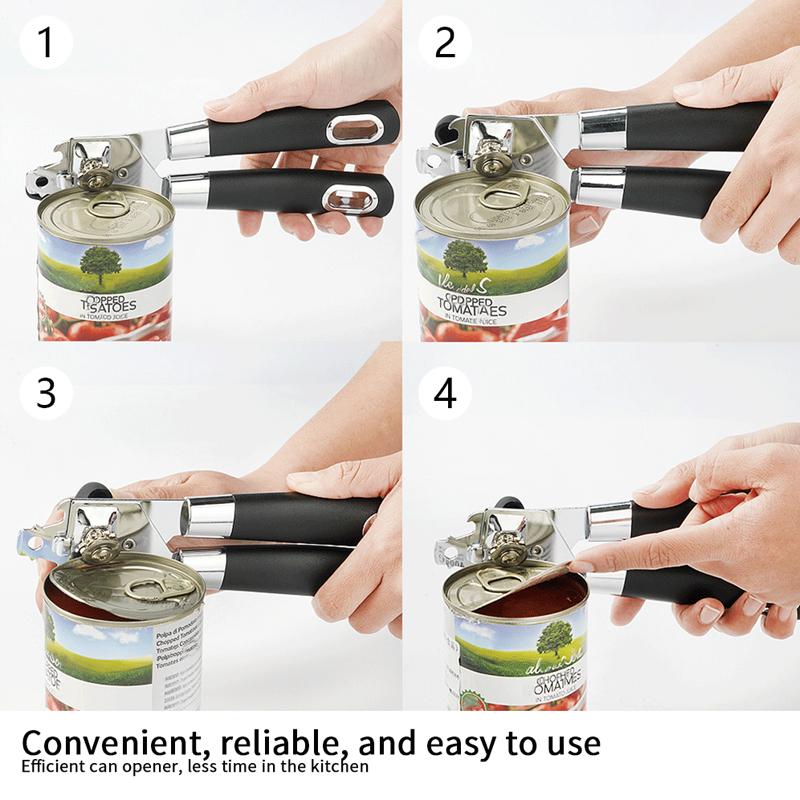 1 pièce ouvre-boîte manuel robuste lame durable en acier inoxydable cuisine convivial pour seniors jay can