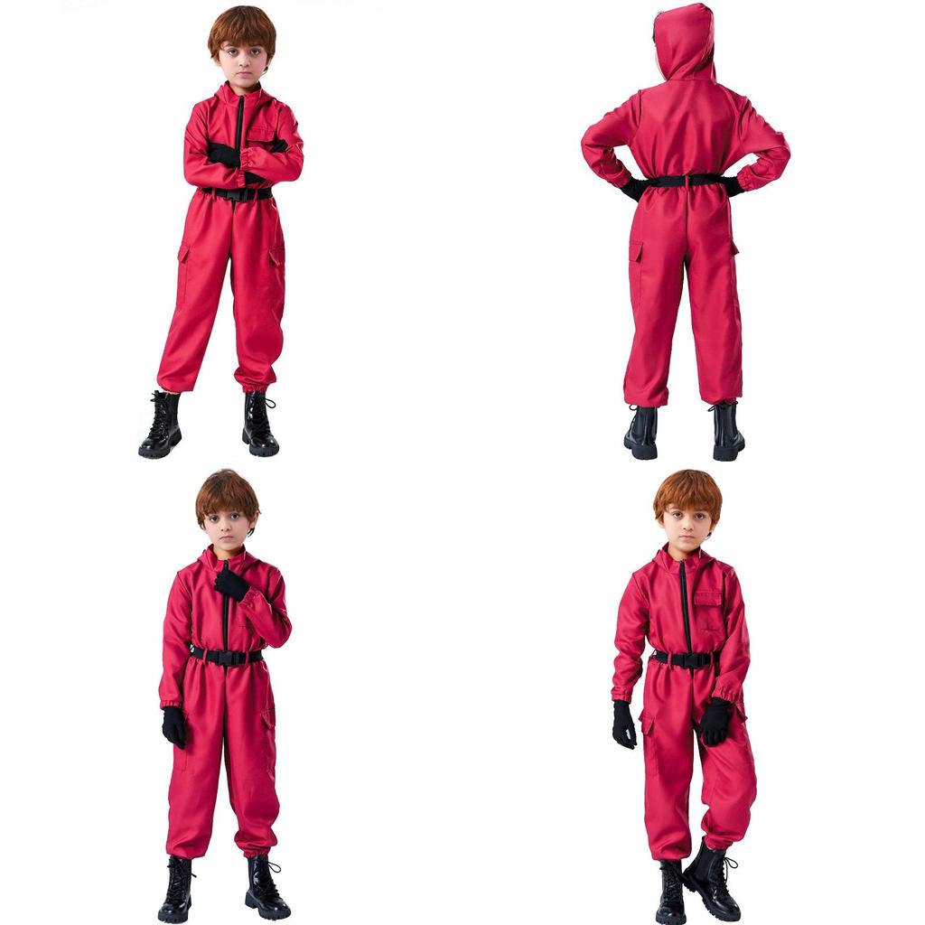 Squid Game Cosplay Red Jumpsuit With Polyester Fabric For Role Play And Halloween Costumes
