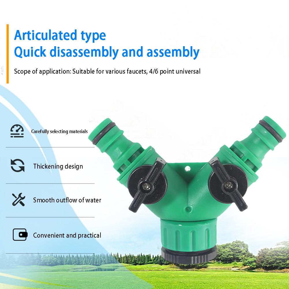 Y-type Shunt Valve Garden Irrigation System Water Hose Connector Tap Adapter 2 Y Shape Way Splitter Quick Water Controller N7B1