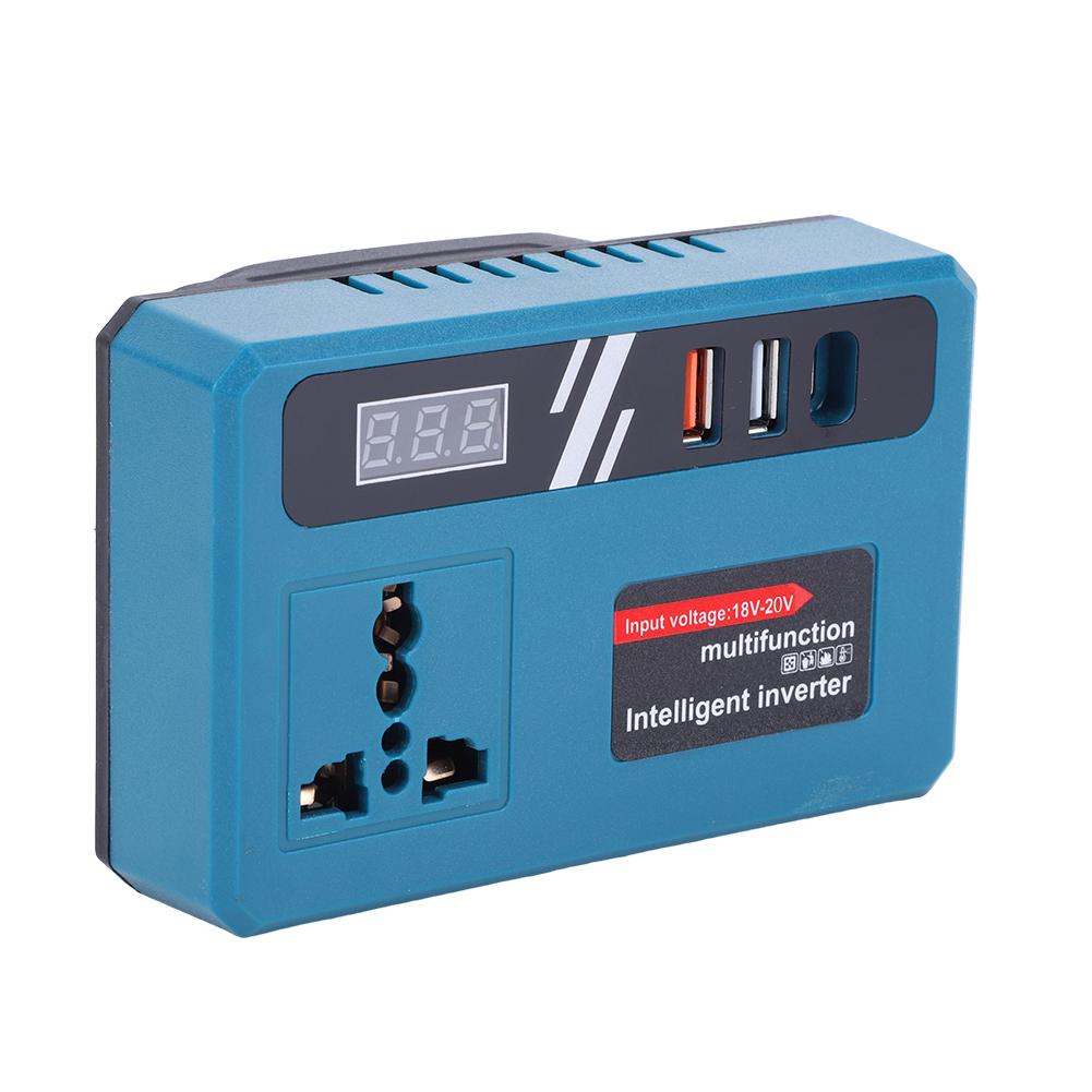 120W DC Inverter Adapter DC 18-20V To AC 220V Lithium Battery Inverter Electric Tool Battery Inverter for Makita 18V Battery