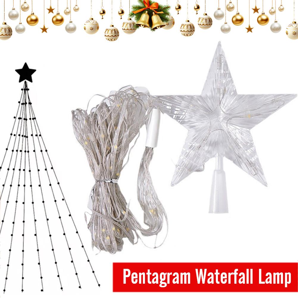 

198LED Christmas Decoration LED Star String Lights with Remote Timer Star Waterfall Tree Lights for Yard Garden Indoor Outdoor China Mainland