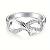 S925 Sterling Silver Infinite Heart-shaped Zircon Rings for Women Forever Love Ring Fine Jewelry Gift