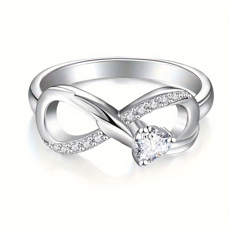S925 Sterling Silver Infinite Heart-shaped Zircon Rings for Women Forever Love Ring Fine Jewelry Gift