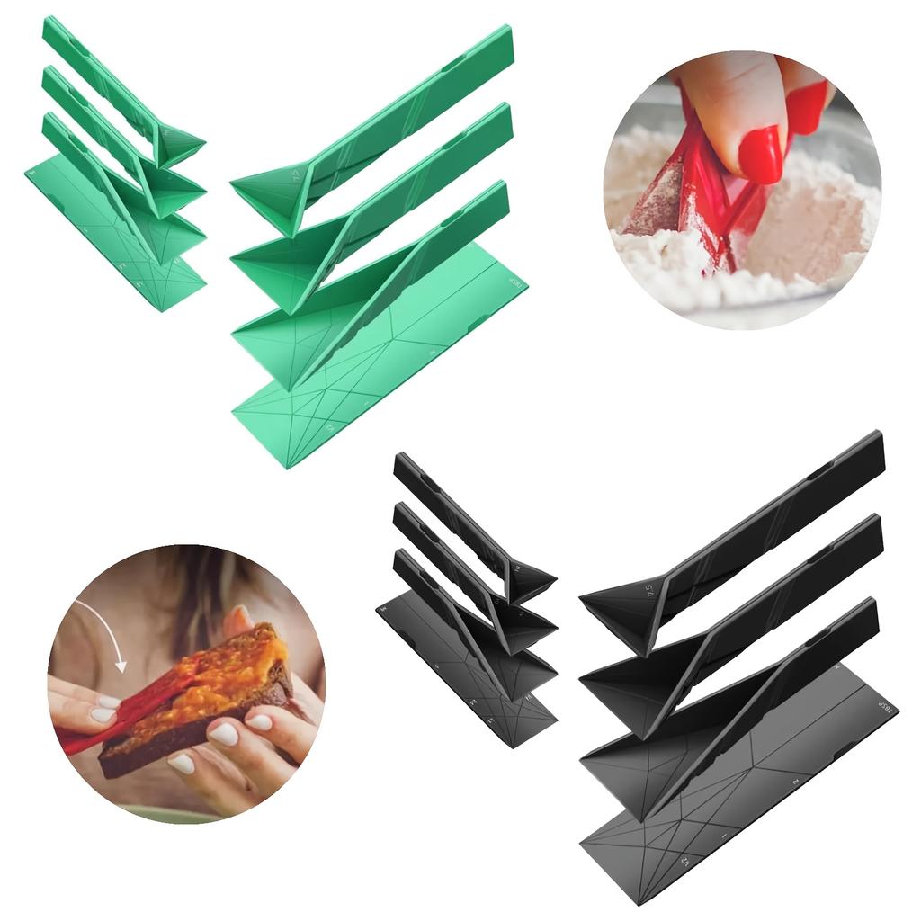 2pcs Foldable Polygons Flat 3in1 Measuring Spoons, 2 Spoons with 6 Different Sizes, Multifunction Folds Flat Kitchen Gadget Utensils,