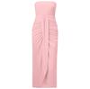 Women Spring Solid Color Sleeveless Knitted Strapless Dress Summer Casual A-Line High Waist Slim Long Dresses S-XL