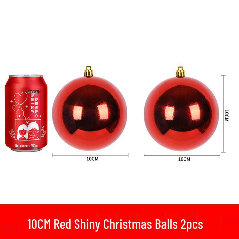 Red Shiny & Matte Glitter Christmas Ball Ornaments - Plastic Hanging Decorations (6-30cm) for Festival Scenes