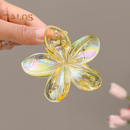 Women Hair Clip Colorful Flower Shape Back Head Hair Claw Horsetail Hair Decoration Hair Styling Tool