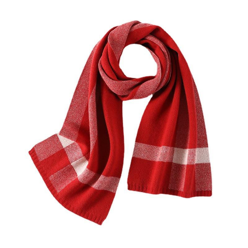 New autumn and winter scarf women's color matching double-sided wool scarf street fashion light luxury women's shawl can be