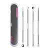 4-Piece Stainless Steel Double-Ended Blackhead and Acne Extractor Set