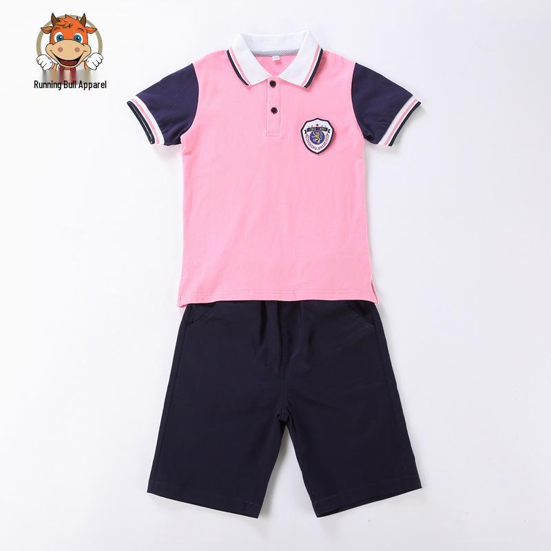 Children's Cotton Short Sleeve School Sports Uniform Set - Summer Edition