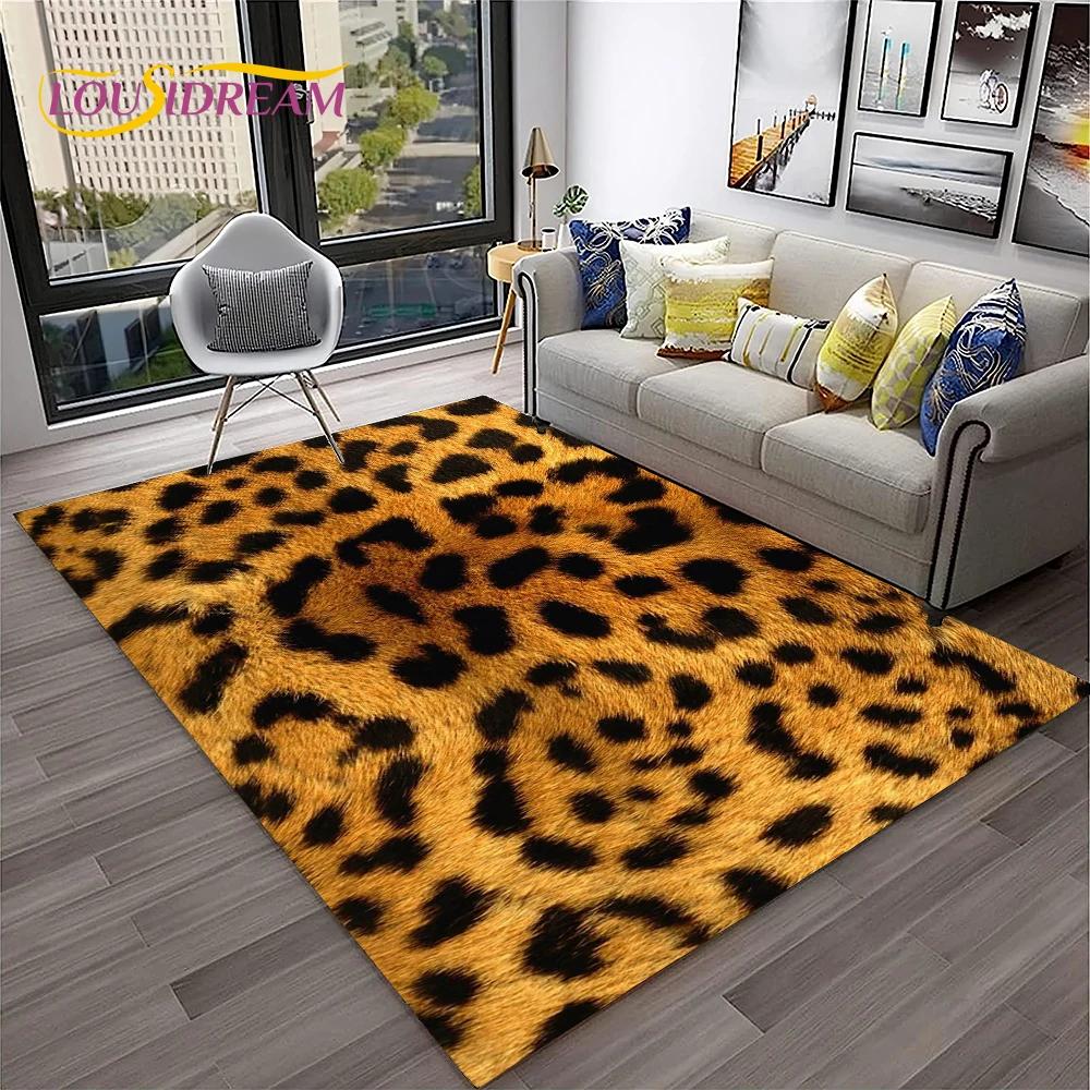 Dywanik z nadrukiem w paski seria Dzikiego Lamparta do domu Salon Sypialnia Sofa Mata wycieraczka Dekoracja, dywanik do kącika zabaw dla dzieci Mata podłogowa antypoślizgowa