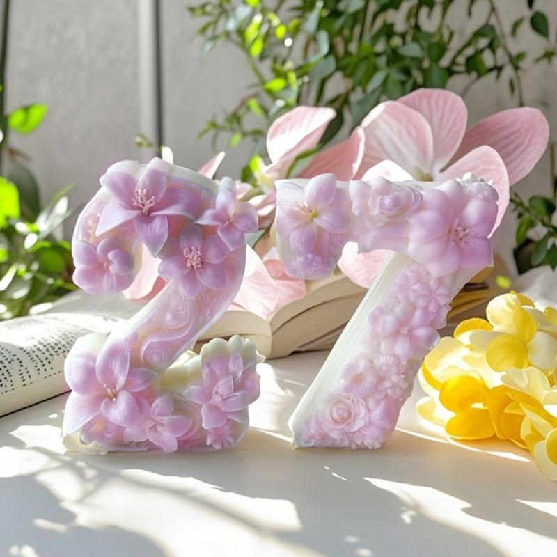 Reusable Silicone Number Candle Mould for Adults Kids Crafting High Temperatures Resistant Easy Demolding