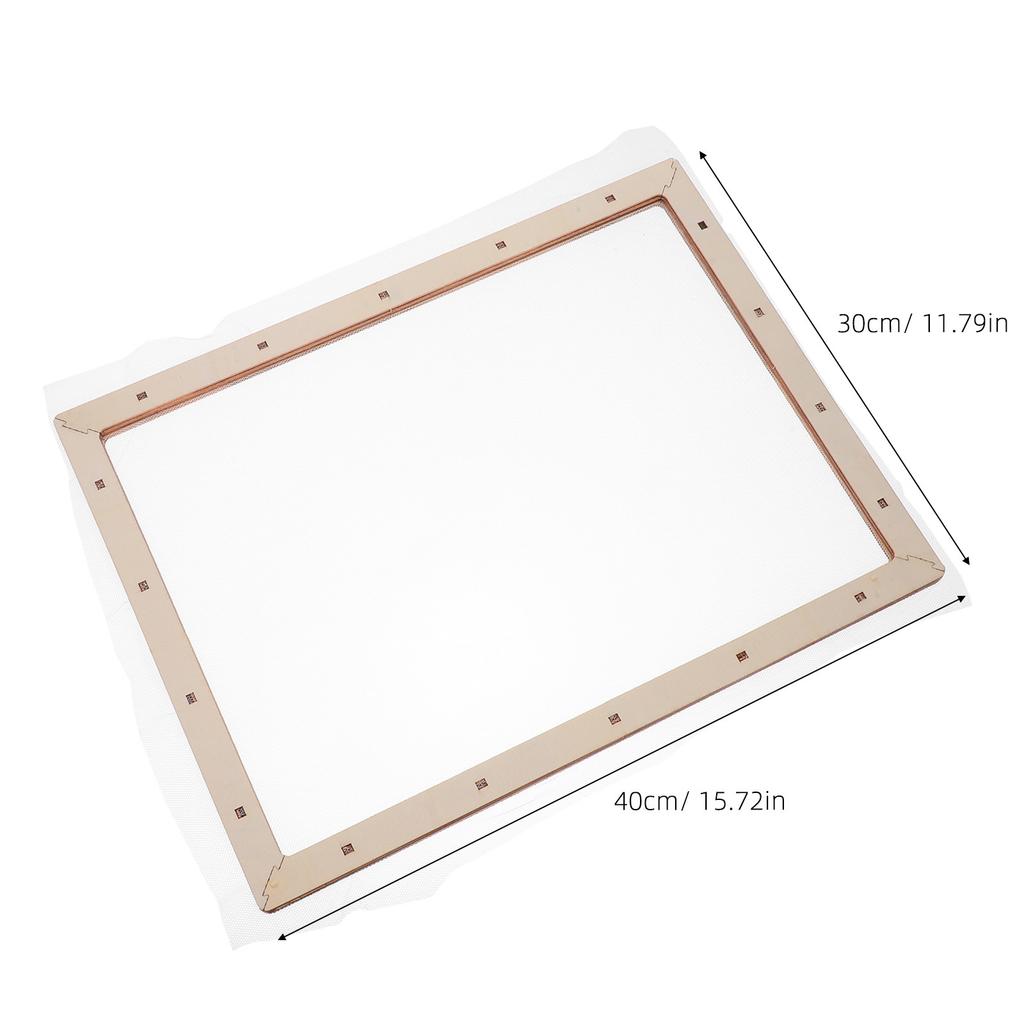 Wooden Deckle Screen 30x40cm Precise Papermaking Mold Frame DIY Paper Craft Mold Mesh for Dried Flower Paper Projects