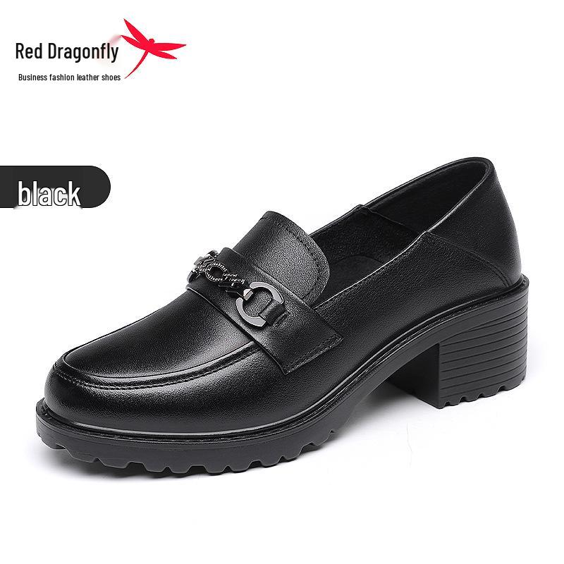 Red Dragonfly Spring 2024 Women s Genuine Leather High Heel Loafers 38