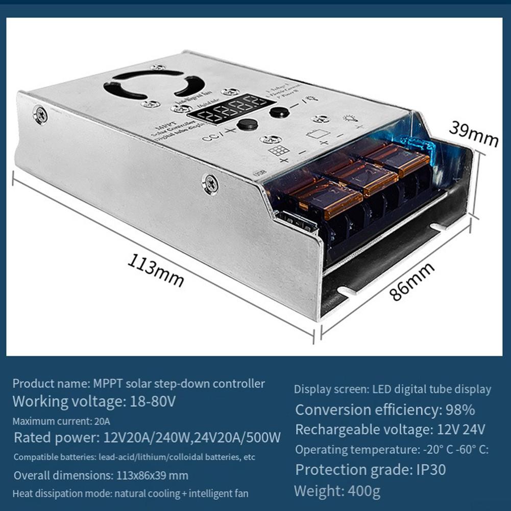 High Performance 450W Solar Controller for 12V 24V Lithium Battery Charging