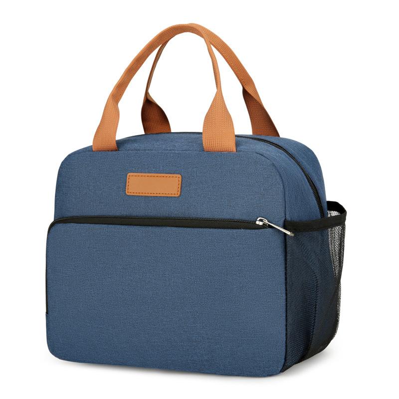 Thickened Nylon Fabric Lunch Bag with Aluminum Foil Inner Large Capacity Portable Lunch Box Storage Bag for Work Picnic Scho
