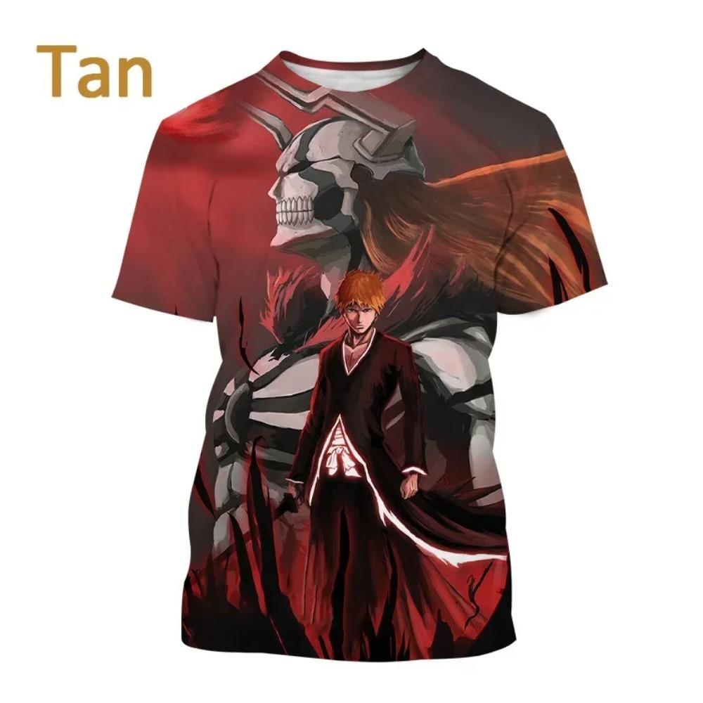 Moda Uomo Cool Kurosaki Ichigo Girocollo Casual Unisex Cosplay Maglietta Cool Anime Giapponese BLEACH Stampa 3D Maglietta Top