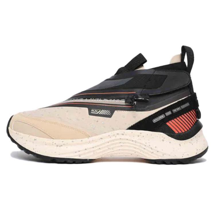 New Anta Shock Absorbers Slip Resistant Abrasion Resistant Lightweight Mid Top Casual Shoes Men's Black Khaki 112045529-1