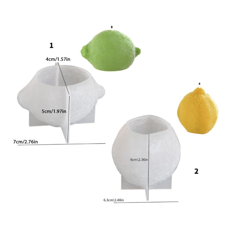 Flexible Silicone Mold for 3D Lemon Shape Scented Candle Soap Making Chocolate and Home Crafting Epoxy Resins Mould