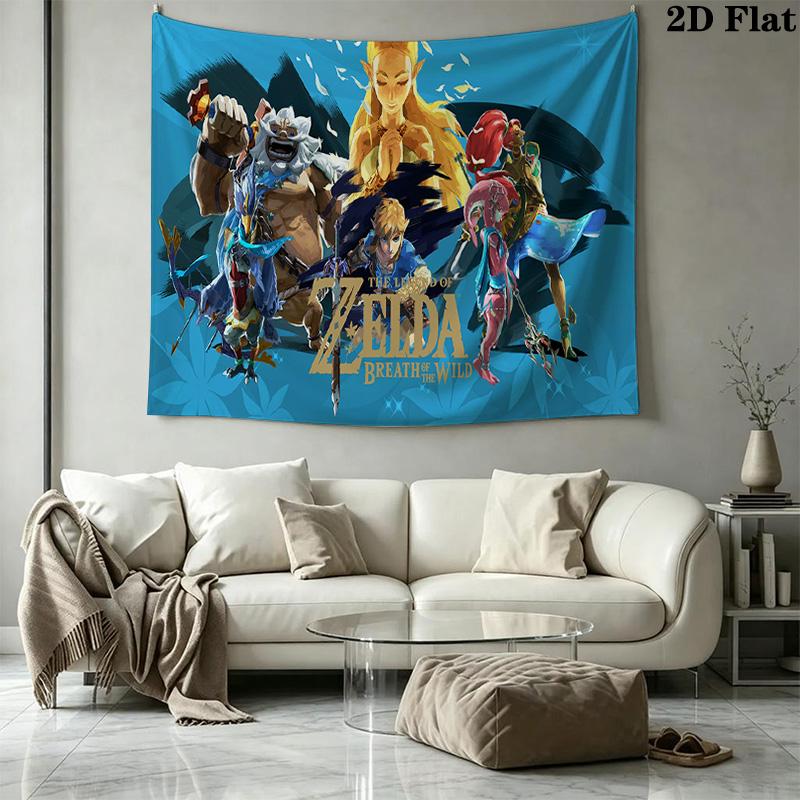 Zelda Wall Tapestry Aesthetic Wall Hanging Printed Fabric Blanket Decorative Tapestries for Bedroom Living Room Home Decor