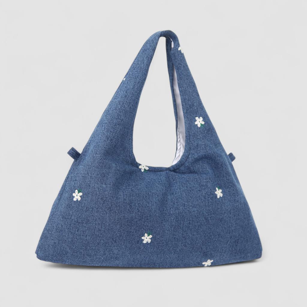 Atil Studio Fleur Lou Drawing Washed Mini Bow Bag _ [Blue]