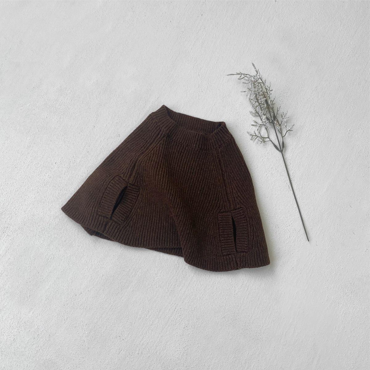 Korean Style Baby Girls  Warm Autumn/Winter Shawl Sweater - Knit Cape Jacket for Outings 73cm