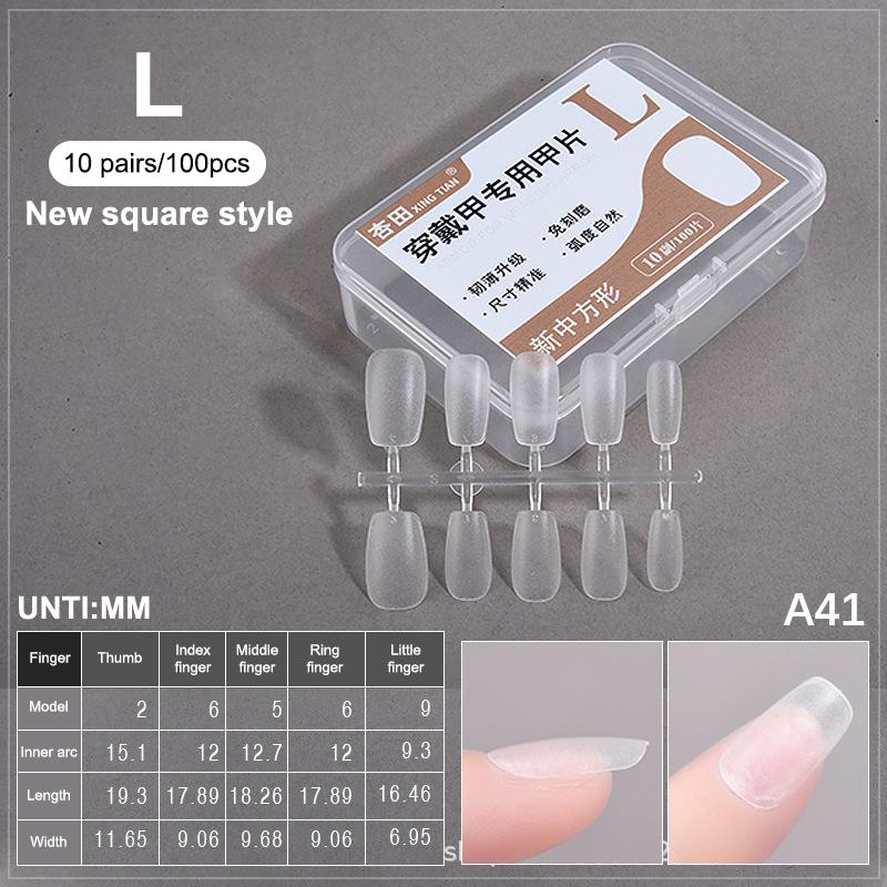 100PCS/Box Fake Nail Tips Medium Design Matte Finish False Nails Manicure Tool Extension Press On Nails