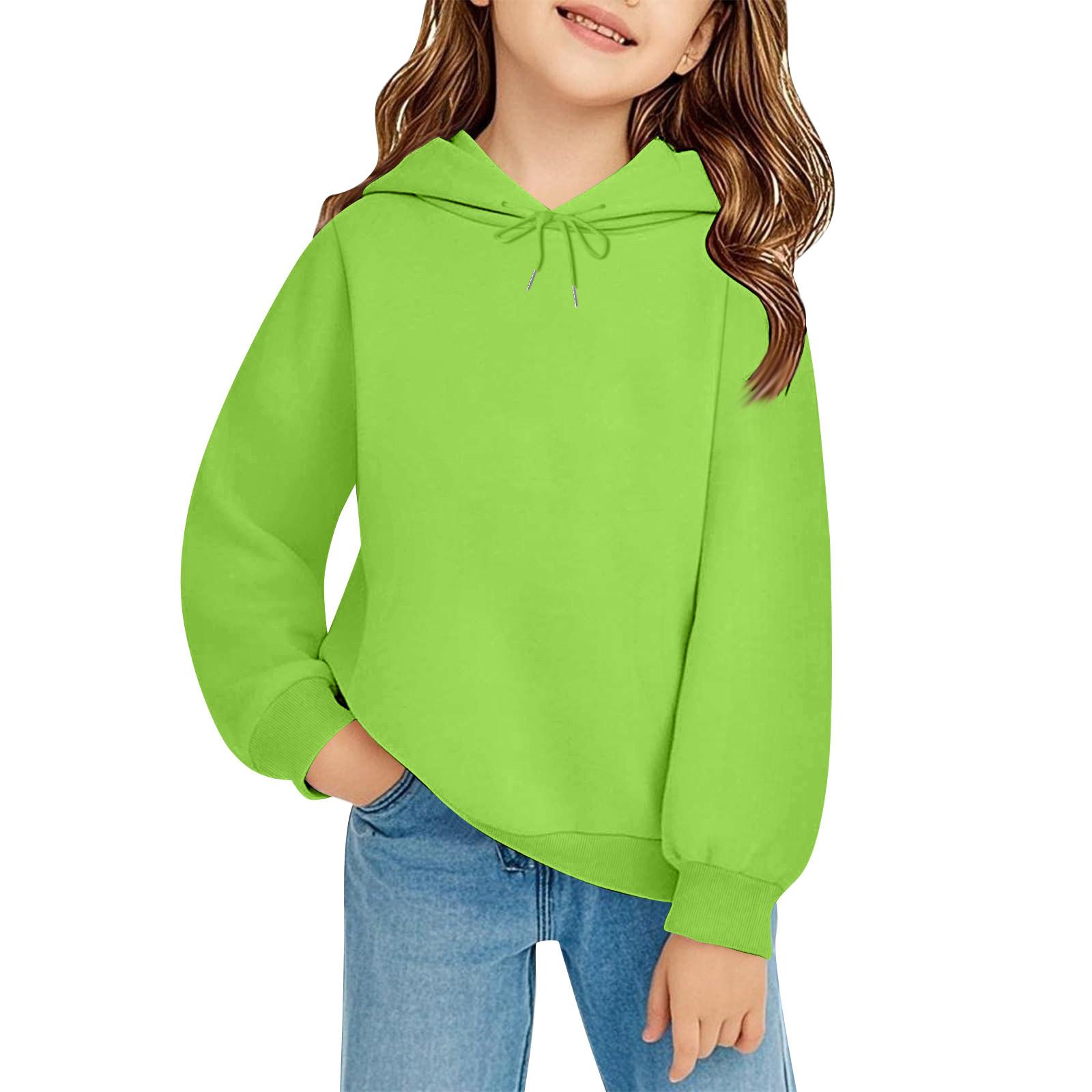 Детское худи пуловер свободного кроя с длинными рукавами, кулиской и однотонной расцветкой 160