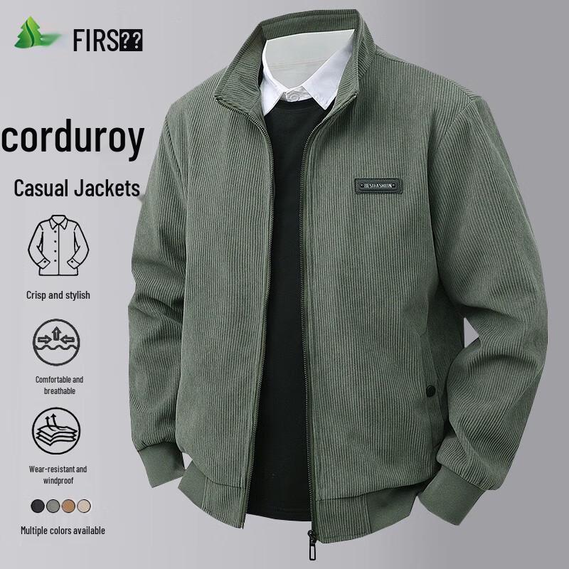 

FIRS Men s Stand Collar Corduroy Jacket 4XL