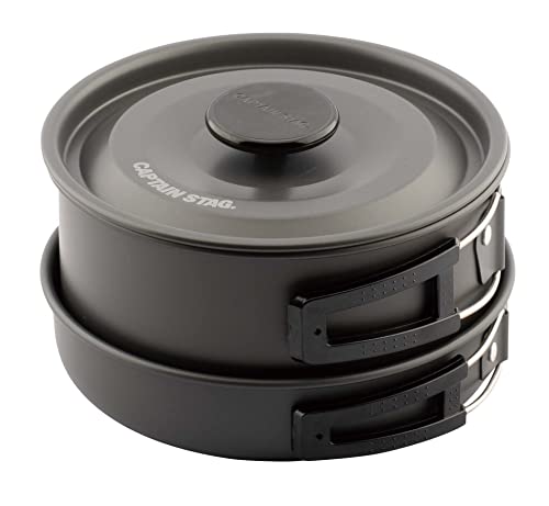 Captain Stag Easy Aluminum Cookware Set (UH-4121) - Includes Kettle, Frying Pan, Pot, and Cookware, Hard Anodized Aluminum, and Storage Case
