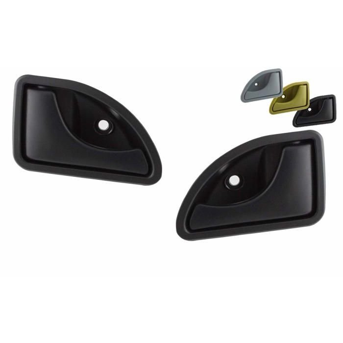2 x Poignée portière avant gauche ET droite TWINGO/KANGOO, GARANTIE A VIE (Noir)