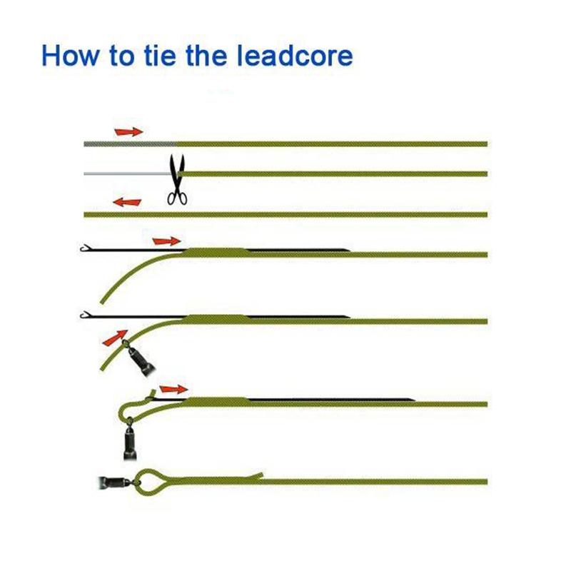 10m/60lb Karpefiske Leadcore Line Enkel skjøteleder Synkeline Super Tight Vevd 16X For Helikopter Chod Rig Fiskeutstyr