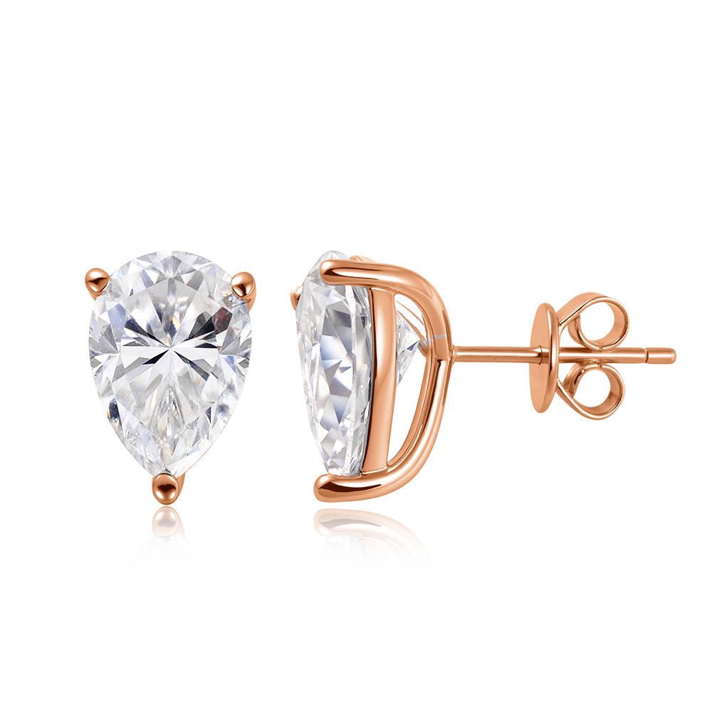 OEVAS 0.5-4Carat Pear Cut Moissanite Stud Earrings 100% S925 Silver Waterdrop Lab Diamomd Ear Studs for Women Fine Jewelry Gift