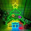 USB Plug-in Christmas Tree Bells LED Neon Decoration Pendant Sign Light 41x32cm with 2m Cable, 1kg Weight, Includes 2 Adhesive
