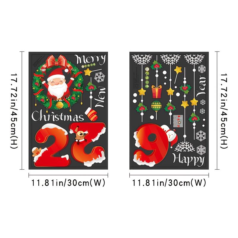 

1Pcs 2026 Christmas Window Stickers Santa Claus Snowflake Pattern Christmas Decal New Year Gift Xmas Party Decorations Navidad