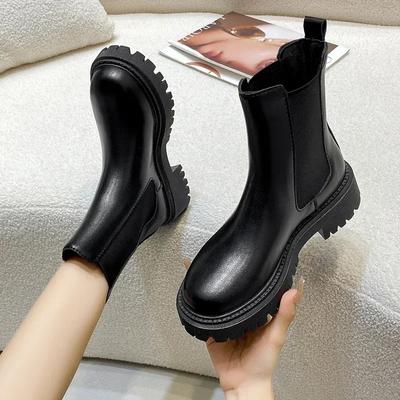Modă Femei Cizme Fierbinte Lux Talpă Groasă Cizme Chelsea Femei Cizme Casual Plate Pantofi de Modă de Înaltă Calitate pentru Femei Zapatos De Mujer