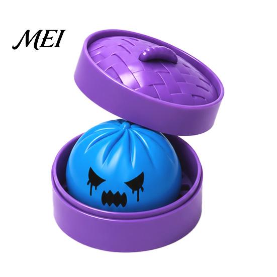 Steamed Bun Stress Relief Toy Dumpling Squeeze with Purple Steamer, Creepy Squeezing for Halloween, Home Office Relaxation Ball Fidget Desk Toys
