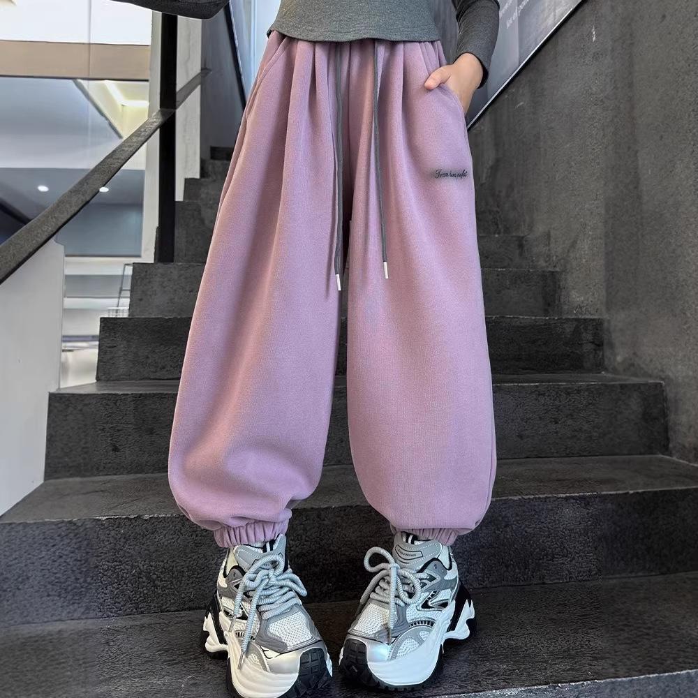 Girls' Autumn/Winter Casual Knit Joggers - Children's Sports Sweatpants 2026