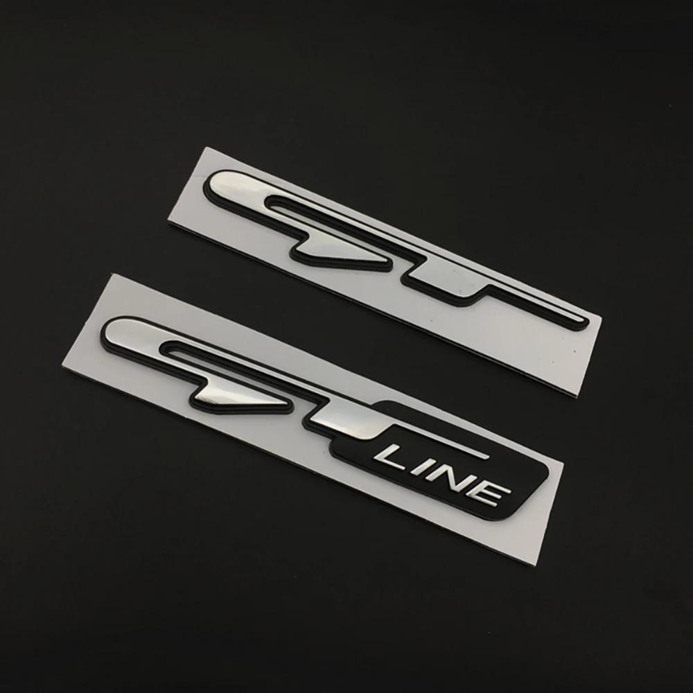 AIF1 3D Chrome GT Line Emblem Badge - For Kia Ceed Picanto K5 Stonic Optima Sportage GT Line Badge Decal Accessories